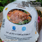 Ayam Kalkun young tender turkey NORBEST USA with pop-up timer HALAL frozen +/- 6 kg/pc (price/kg)